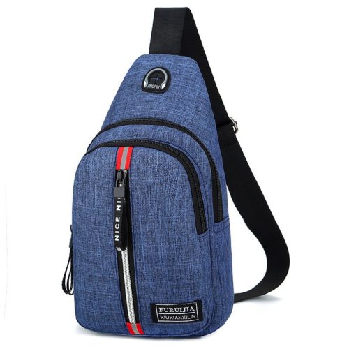 JTF5893-blue Waist Bag Pria Kekinian Keren Import