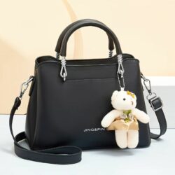 JTF668-black Tas Handbag Selempang Boneka Teddy Wanita Cantik
