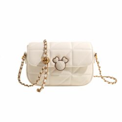 JTF7010-white Tas Selempang Wanita Cantik Kunci Mickey