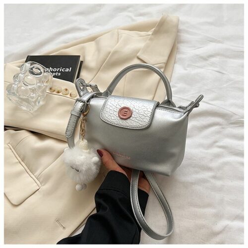 JTF7833-silver Tas Handbag Mini Fashion Gantungan Boneka Cantik
