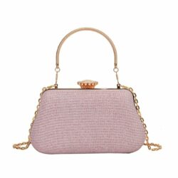 JTF8026-pink Tas Handbag Pesta Import Tali Rantai Selempang Wanita Cantik