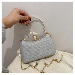 JTF8065-silver Tas Pesta Handbag Elegan Wanita Cantik Import