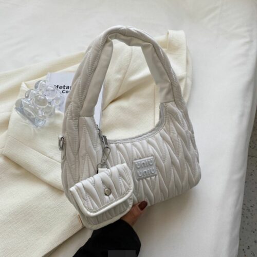 JTF8336-white Tas Shoulder Bag Wanita Cantik Import Terbaru (2in1)