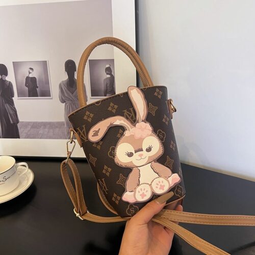 JTF8345-brown Tas Handbag Mini Bunny Import Wanita Cantik