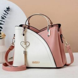 JTF8800-pinkwhite Tas Handbag Selempang Wanita Cantik Import Terbaru