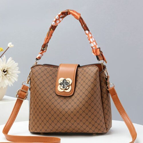 JTF8893-brown Tas Selempang Handbag Trend Tiktok Import