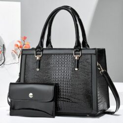 JTF8988-black Tas Handbag Selempang 2in1 Import Wanita Elegan