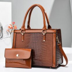JTF8988-brown Tas Handbag Selempang 2in1 Import Wanita Elegan