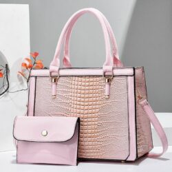 JTF8988-pink Tas Handbag Selempang 2in1 Import Wanita Elegan