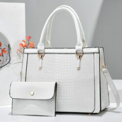 JTF8988-white Tas Handbag Selempang 2in1 Import Wanita Elegan