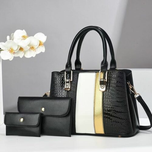 JTF9001-black Tas Handbag Selempang 3in1 Wanita Cantik Import