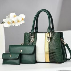 JTF9001-green Tas Handbag Selempang 3in1 Wanita Cantik Import