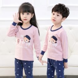 PJ071-pinkteddy Baju Tidur Set Anak Motif Karakter Unisex