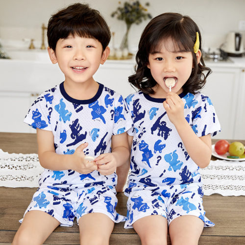PJ09192-bluefrog Baju Set Casual Anak Bahan Cotton Unisex