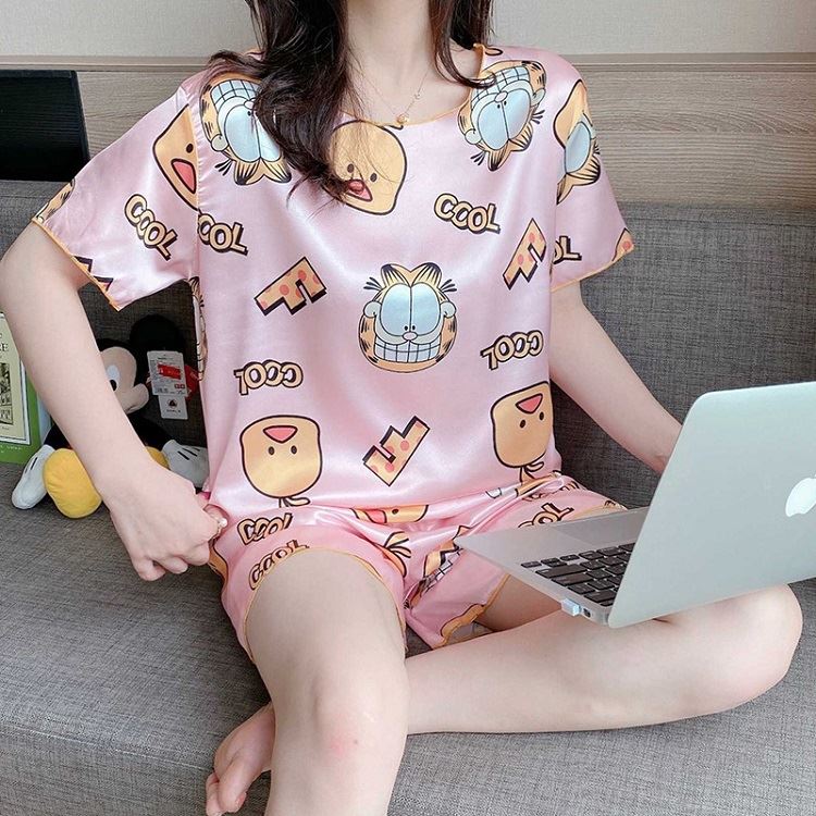 PJ4604 IDR.82.000 MATERIAL ICESILK SIZE L,XL WEIGHT 200GR COLOR PINKGARFIELD