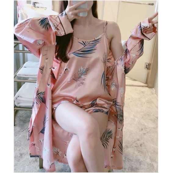 PJ4612 (3IN1) IDR.118.000 MATERIAL ICE SILK SIZE M,L,XL WEIGHT 250GR COLOR PINK