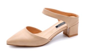 SHHA612-apricot Sepatu Heels Blok Wanita Cantik Import 4.5CM