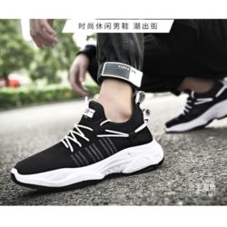 SHSWS1-blackwhite Sepatu Sneakers Pria  Modis Import Terbaru